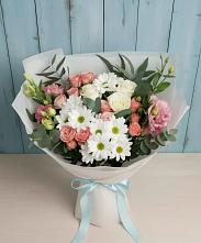 Букет цветов из:  Розы, Лизиантусы и Хризантемы #REPLACE_PRED# Андреевке