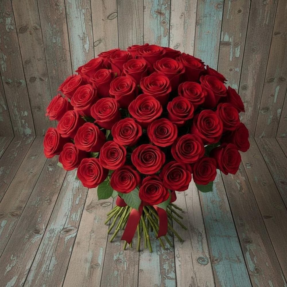 Букет 55 Красных роз Фридом в Андреевке