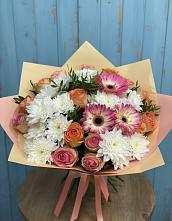 Букет цветов из:  Розы, Герберы и Хризантемы в Андреевке