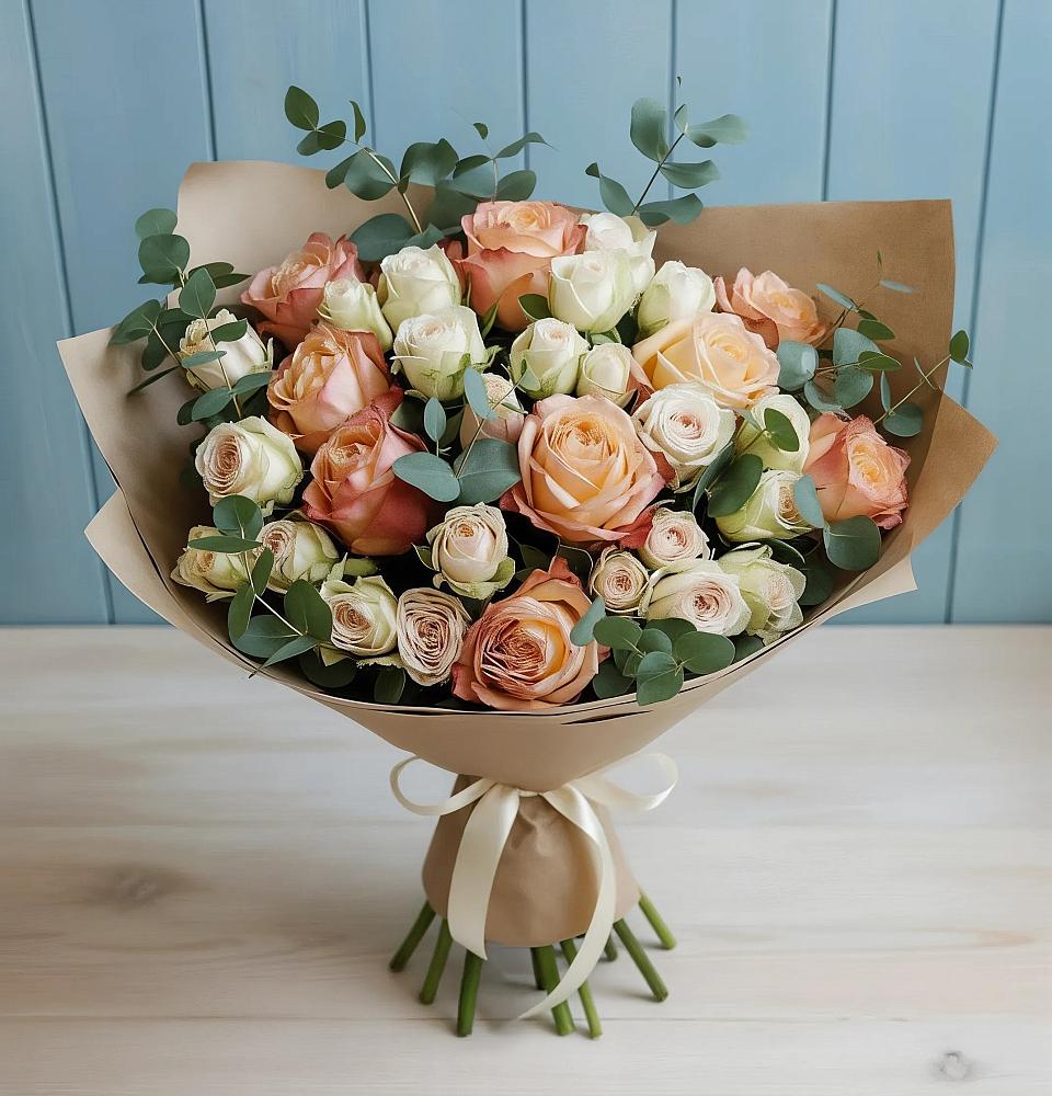 Букет цветов из: Альстромерии и Розы в Андреевке