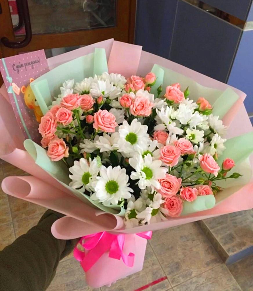 Букет цветов из: Розы и Хризантемы в Андреевке