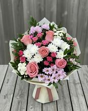 Букет цветов из:  Альстромерии, Гвоздики, Розы и Хризантемы в Андреевке