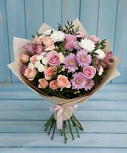 Букет цветов из:  Хризантемы, Розы и Альстромерии в Андреевке