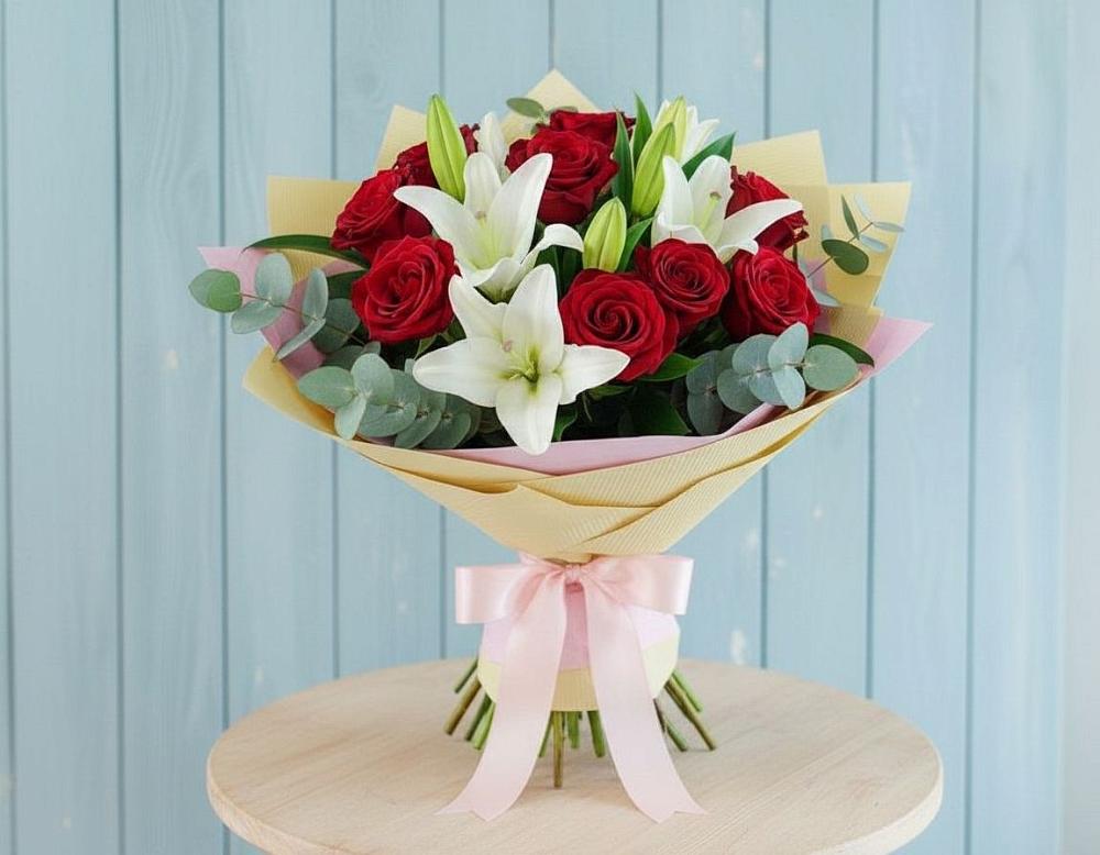 Букет цветов из: Лилии и Розы в Андреевке